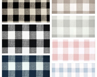Plaid Buffalo Check Fabric By the Yard Rustic Farmhouse Home Decor Medium Upholstery Cotton Sewing Craft Supplies Nursery