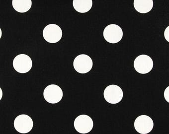 Black & White Polka Dot Fabric By the Yard Home Decor Heavy Weight Upholstery Cotton Childrens Room Nursery Sewing Craft Supplies Decor