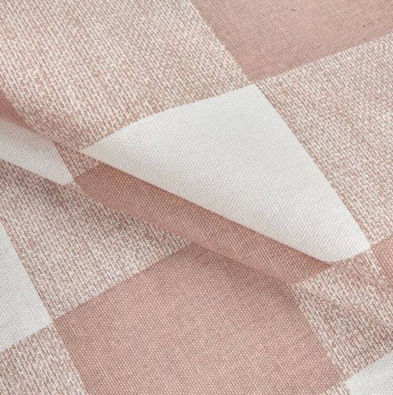 Blush Pink Curtain Panels Plaid Buffalo Check Curtains Window Treatments Country Kitchen Cottage Cabin Decor Pink Nursery Decor Curtains