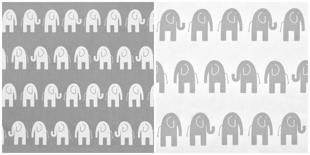 Gray Curtains Elephant Curtain Panels Nursery Decor Zoo Animal Etsy