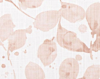 Blush Pink Leaf Curtains: Floral Vine Home Decor, Eucalyptus Window Treatments, Custom Drapery Panels, Valance Shade For Baby Girl Nursery