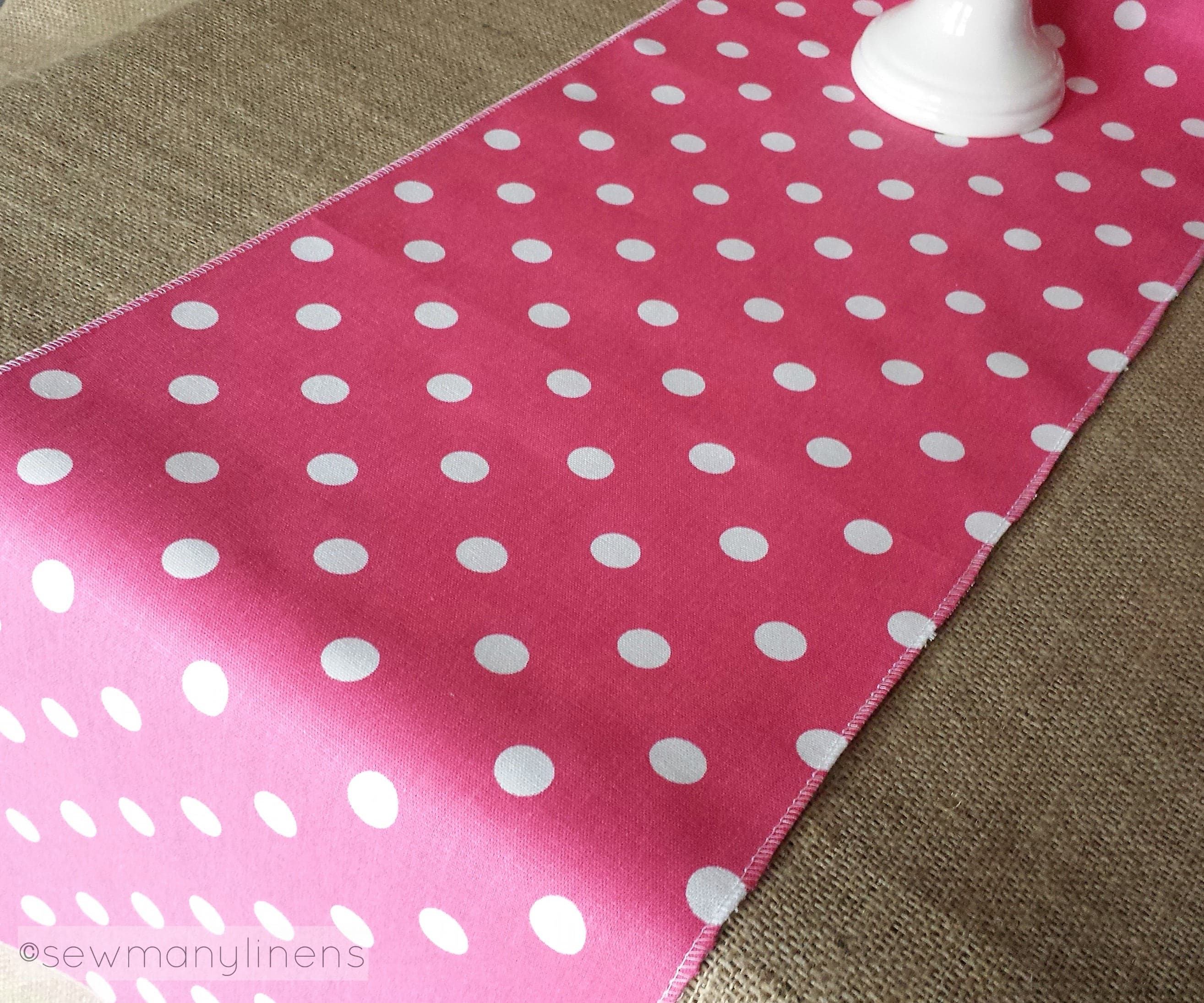 Fuchsia Hot Pink Polka Dot Table Runner Birthday Party Table Etsy