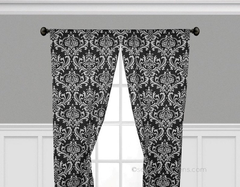 Black And White Curtain Panels Window Treatments Curtains Custom Ds Living Room Dining Home Decor Dry