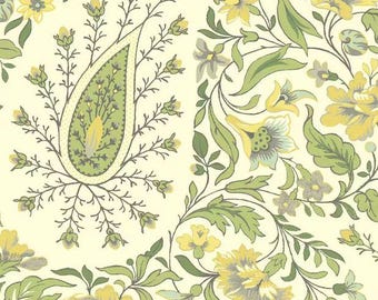 Green Paisley Table Runner Centerpiece Classic Traditional French Colonial Dining Room Home Decor Cottage Vintage Linens