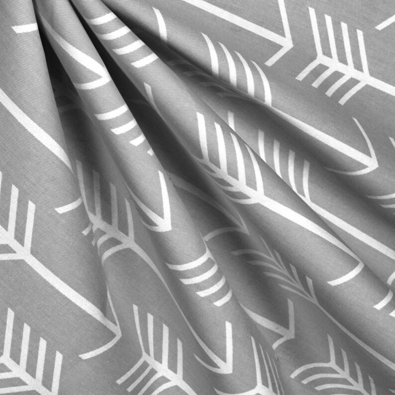 Coral Gray Mint Green Curtain Panels Arrow Modern Vintage Etsy