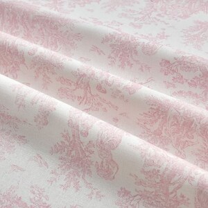 Baby Pink Curtains Window Treatments Drapery Light Blush Pink Girl Nursery Decor Curtain Panels Floral Stripe Toile Drapes Valance Shade