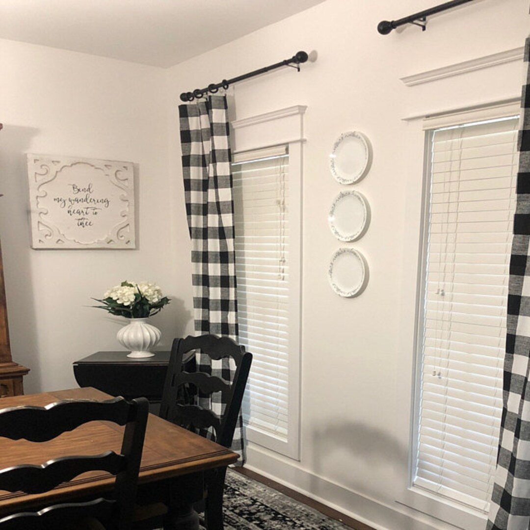 Black and White Plaid Curtains Buffalo Check Panels Farmhouse Home Decor  Valance Shade Window Treatments Kitchen Cottage - Etsy Finland, image size:1080x1080