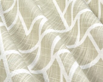 Light Beige Champagne Table Runner Linens Abstract Geometric Home Decor Centerpiece Dining Room Vintage Style