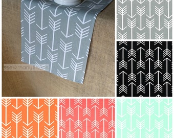 Arrow Print Table Runner: Centerpiece Home Decor Upholstery Grade Fabric, Various Colors