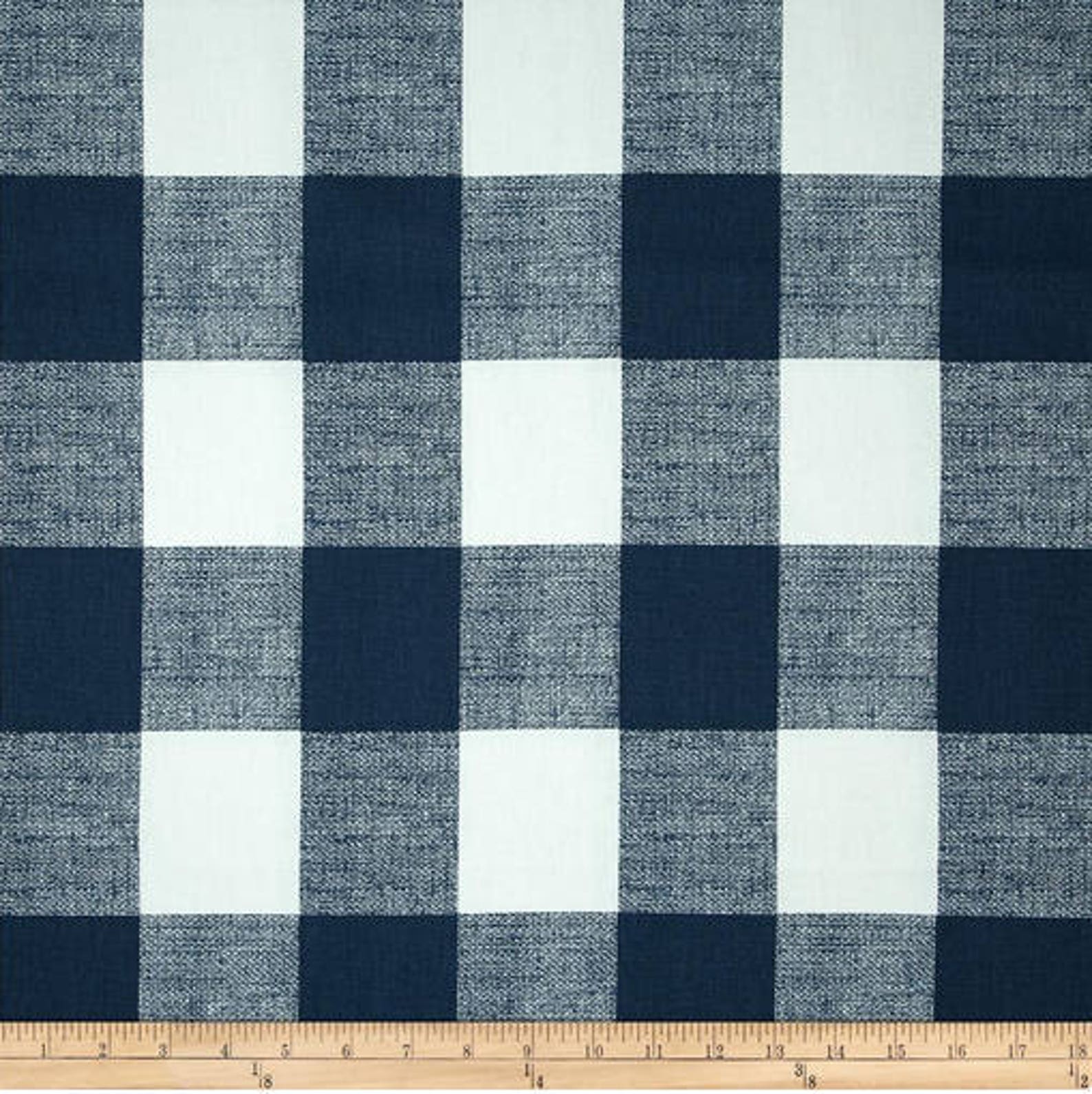 Navy Indigo Blue Plaid Table Runner Buffalo Check Table Linens Etsy