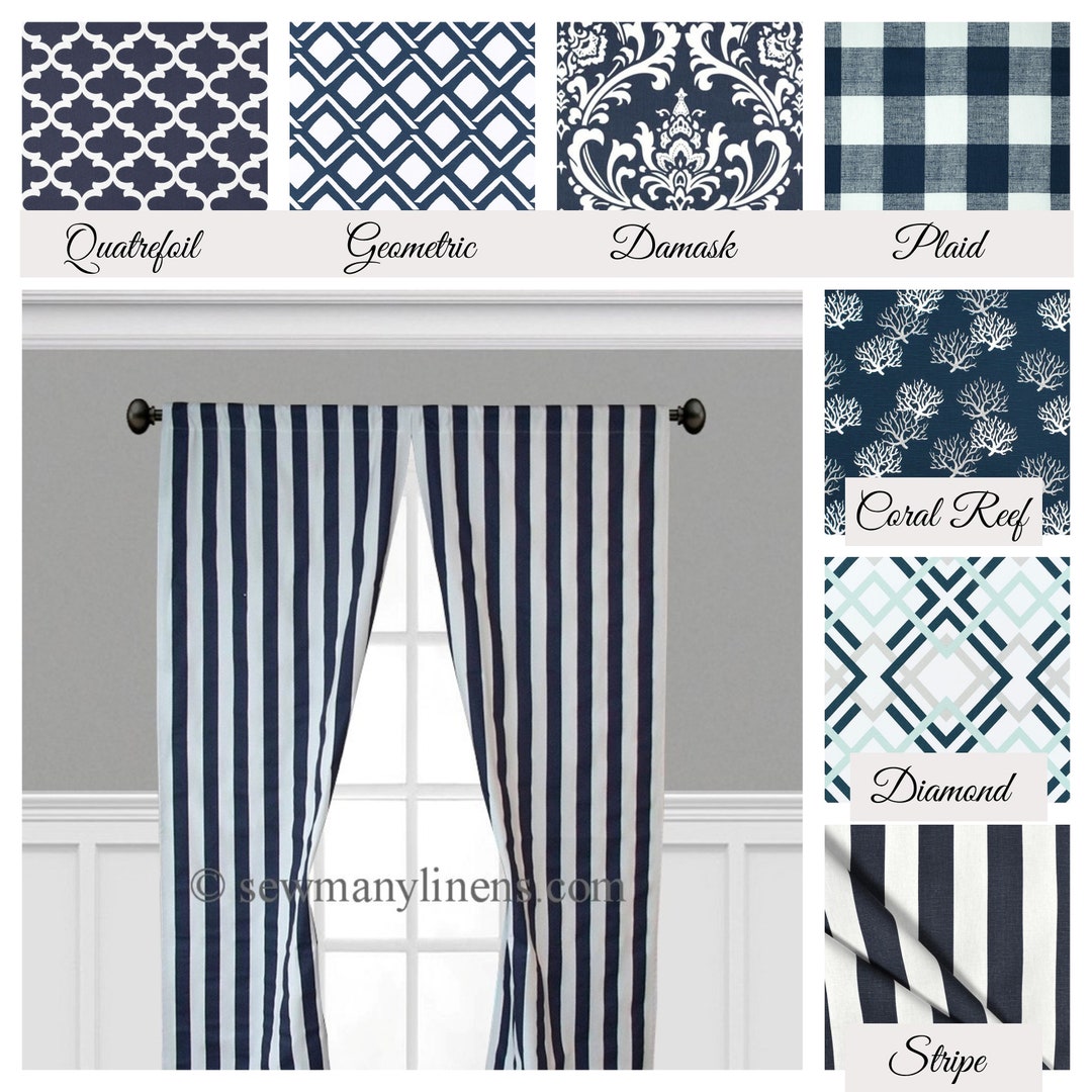 Navy Indigo Blue Curtains Window Treatments Dark Blue Curtain Panels