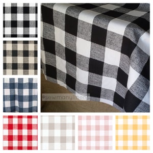 Plaid Tablecloth Buffalo Check Table Cover Cloth Overlay Farmhouse Rustic Home Decor Dining Room Linens Black Indigo Navy Red Pink Yellow