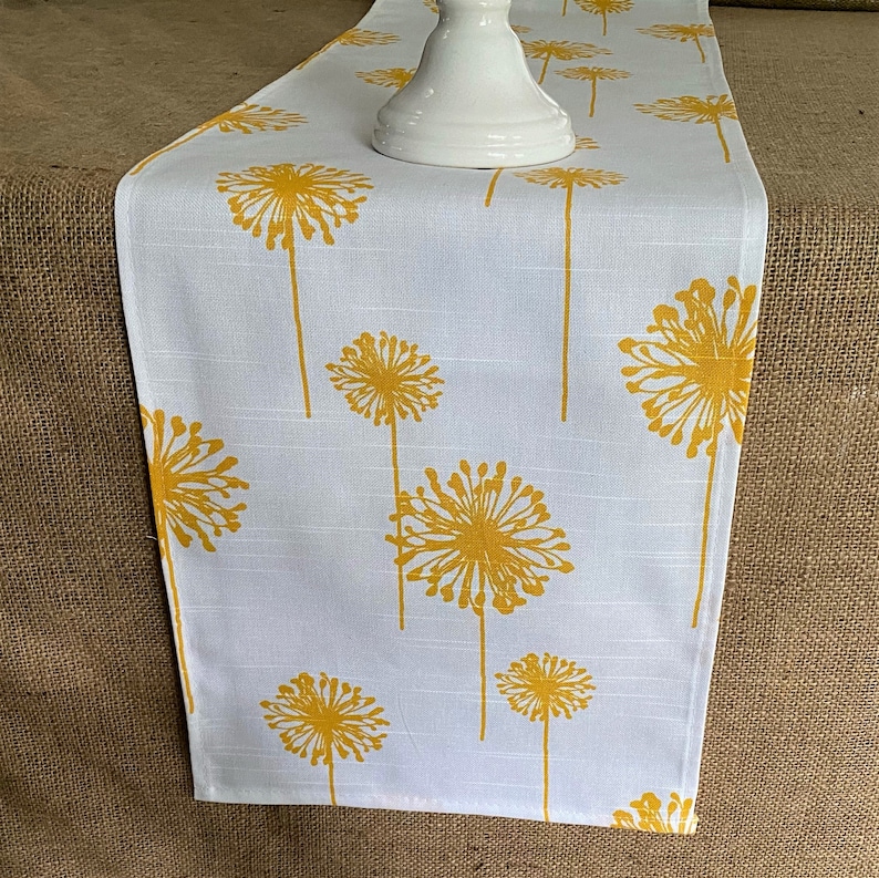 Yellow Table Runner Dandelion Table Runner Home Decor Table Etsy