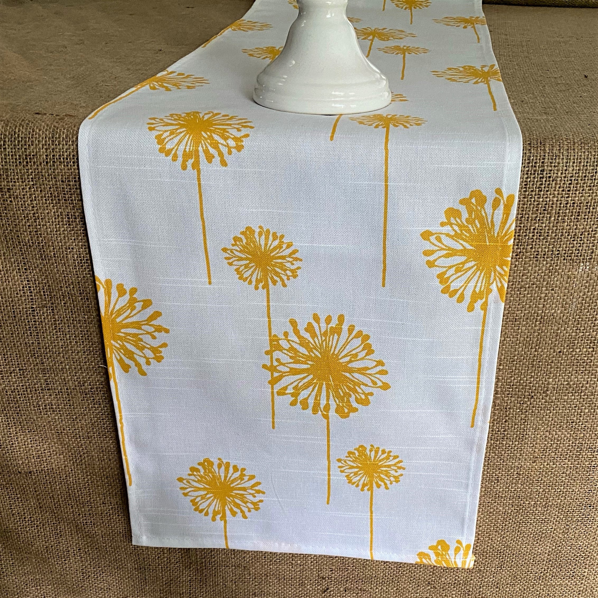 Yellow Table Runner Dandelion Table Runner Home Decor Table Etsy