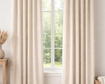 Oatmeal Ivory Curtains Window Treatments Natural Textured Off White Panels Custom Drapes Bedroom Living Room Home Decor