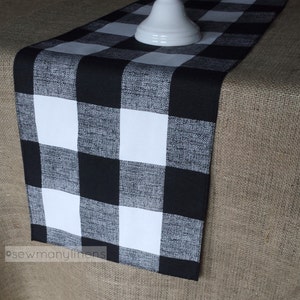 Black Plaid Buffalo Check Table Runner Centerpiece Gingham Check Table Linens Dining Room Home Decor Rustic Country Farmhouse Linens