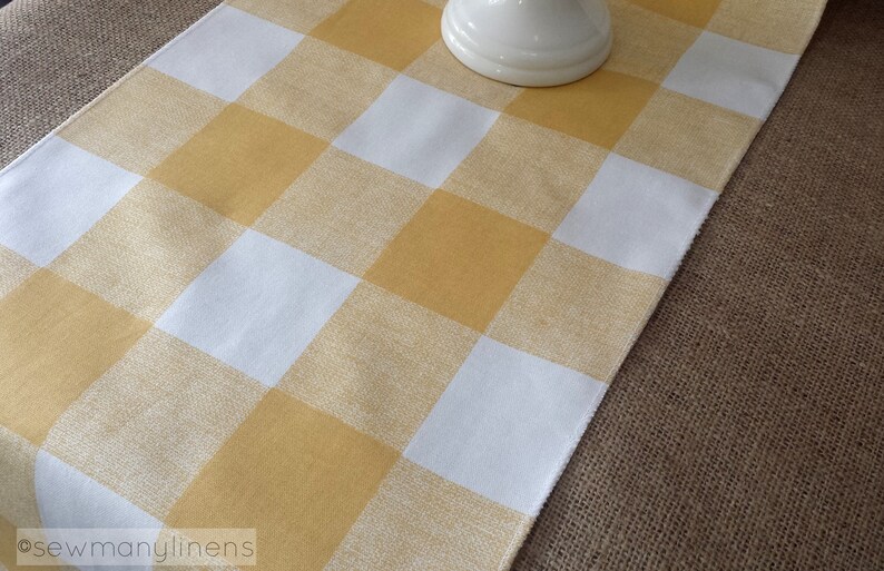 Yellow Buffalo Check Plaid Table Runner Country Farmhouse Home Etsy