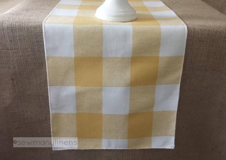 Yellow Buffalo Check Plaid Table Runner Country Farmhouse Home Etsy