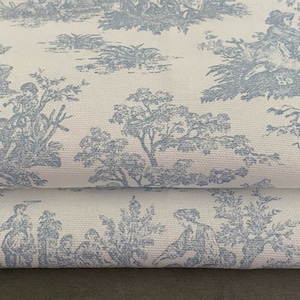 Light Blue Toile Table Square Overlay Tablecloth Baby Blue French Colonial Classic Vintage Topper Baby Wedding Shower Nursery Decor