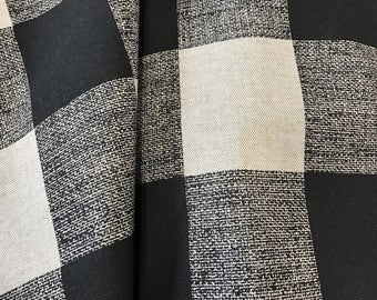 Black and Cream Plaid Curtains Buffalo Check Curtain Panels Window Treatments Rustic Home Decor Kitchen Cottage Cabin Country Farmhouse