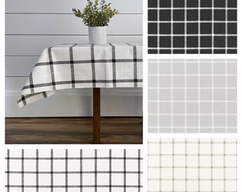 Modern Farmhouse Plaid Tablecloth Windowpane Table Cover Buffalo Check Cloth Overlay Rustic Classic Home Decor Dining Room Linens Gift