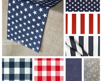 Fourth of July Table Runner 4th Home Decor American Military Independence Day Centerpiece Patriotic Red White and Blue Linens