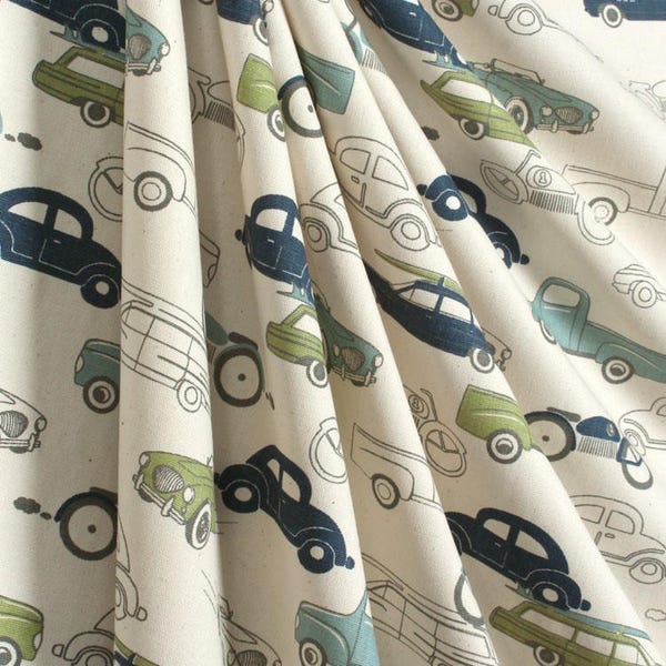 Retro Vintage Car Curtains Window Treatments Nursery Decor Children's Boys Bedroom Curtain Panels Valance Auto Mechanic Decor Drapes