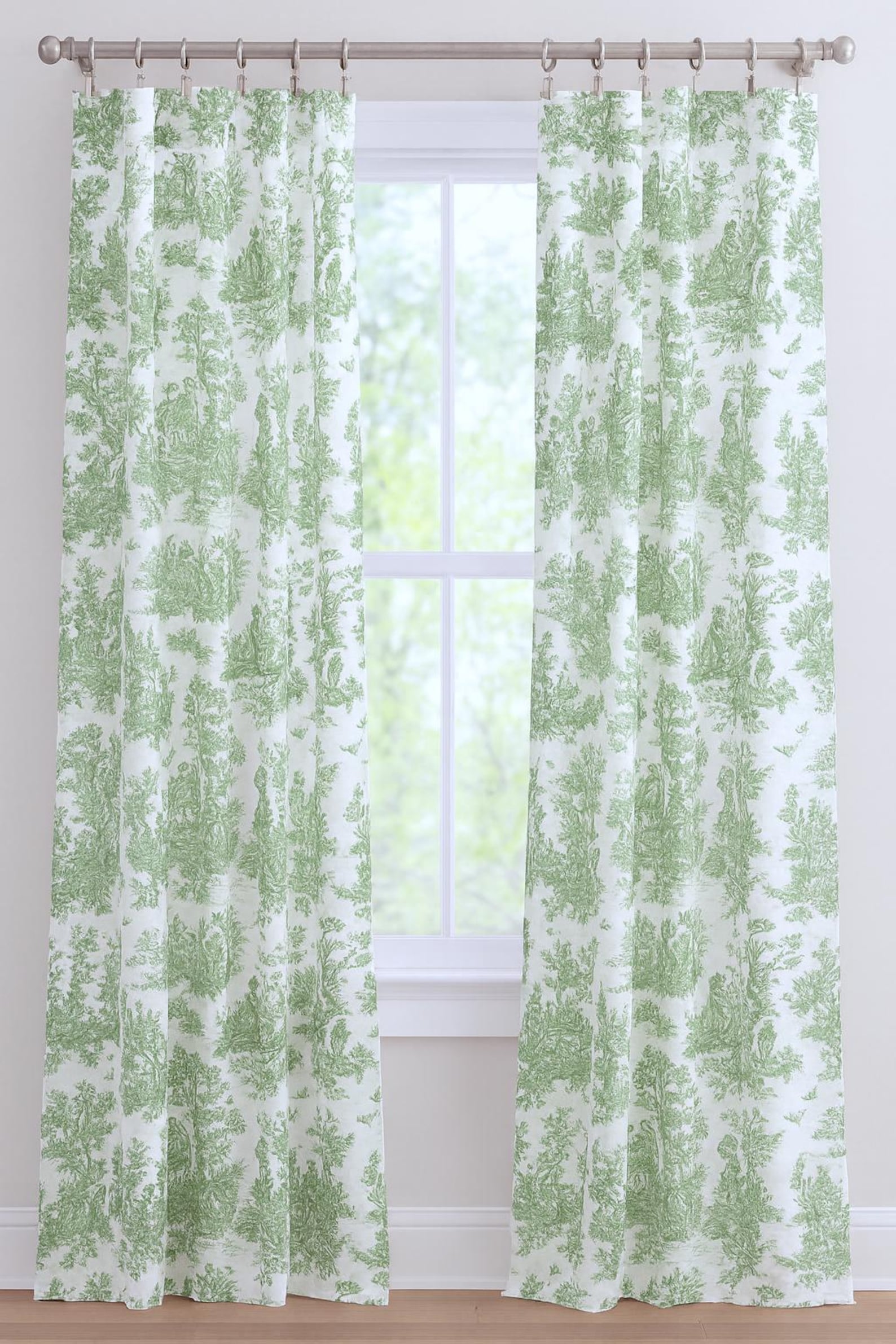 Green Toile Curtains French Colonial Home Decor Window Treatments