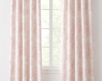 Pale Pink Toile Curtains French Colonial Home Decor Window Treatments Custom Drapery Panels Valance Baby Girl Nursery