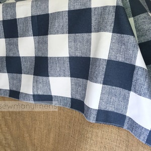 Indigo Navy Plaid Tablecloth Table Cover Buffalo Check Cloth Overlay Blue Farmhouse Rustic Classic Home Decor Dining Room Kitchen Linens