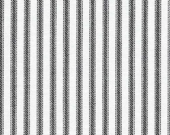 Ticking Stripe Curtain Panels Black and White Stripe Curtains Window Treatments Kitchen Farmhouse Rustic Drapery Custom Cafe Valance