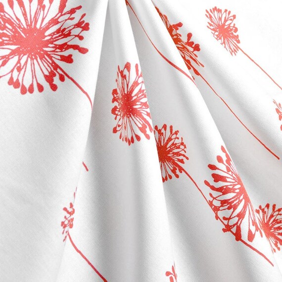 Coral Curtains Window Treatments Dandelion Floral Curtain Panels Nursery Bedroom Decor Custom Panels Drapery Girl Drapes Home Decor