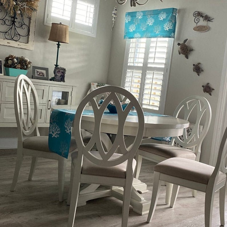 Nautical Curtains Beach House Curtain Panels Aqua Navy Blue Etsy
