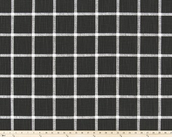 Modern Farmhouse Table Runner Black Windowpane Plaid Centerpiece Kitchen Dining Room Linens Rustic Vintage Farm Custom Sizes Home Decor