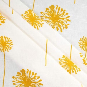 Yellow Curtains Dandelion Floral Curtain Panels Vintage Drapes Nursery Curtains Valance Window Shade Window Treatments Drapery Panels