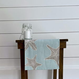 Aqua Blue Table Runner Nautical Home Decor Table Centerpiece Beach House Home Decor Ocean Sea Life Coastal Living Table Runner