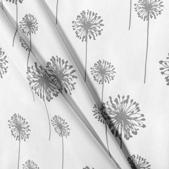 Gray Curtains Fl Dandelion Window Treatments Grey Nursery Gray Curtains Fl Dandelion Window, Dandelion Print Curtains