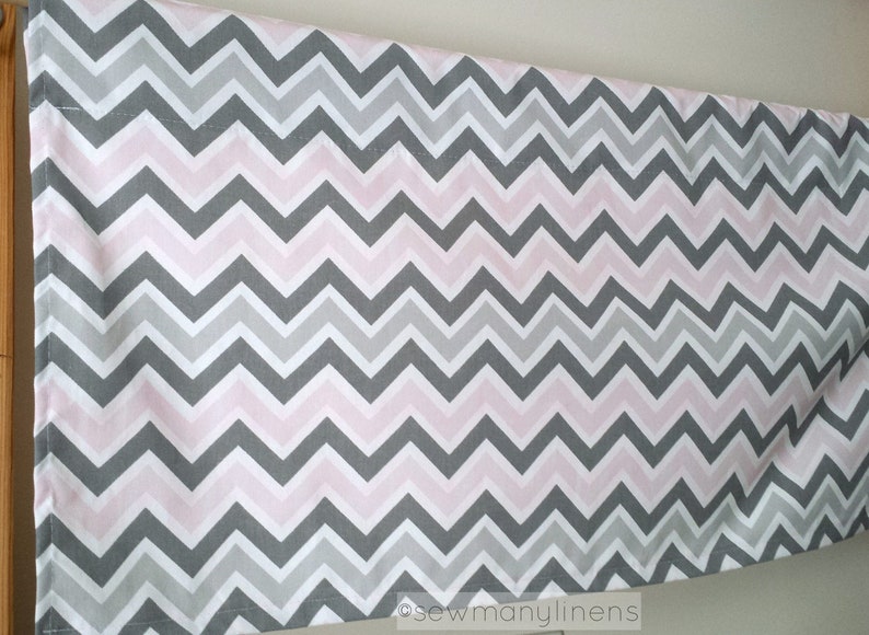 Pink and Gray Valance Nursery Curtain Valance Window Etsy