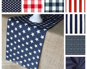 America Table Runner Fourth of July Decor 250th Americana Independence Day Decor Centerpiece Red White and Blue Party Linens