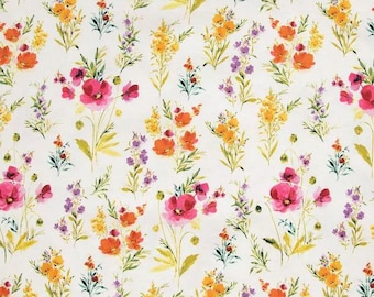 Wildflower Tablecloth: Botanical Table Cover, Floral Overlay, Colorful Home Decor, Dining Room Kitchen Linens Rectangle Flowers Design