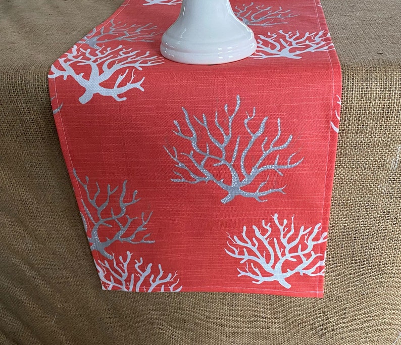 Nautical Table Runner Coral Table Runner Coral Reef Table Etsy