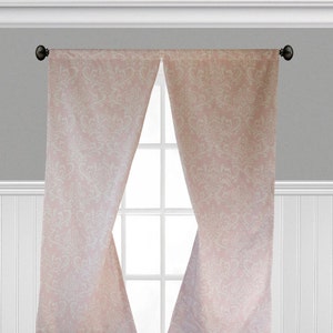 Baby Pink Curtains Window Treatments Drapery Light Pink Girl Nursery Decor Curtain Panels Floral Stripe Chevron Drapes Pink and Gray