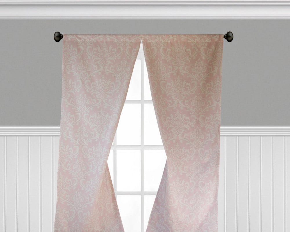 Baby Pink Curtains Window Treatments Drapery Light Pink Girl Etsy