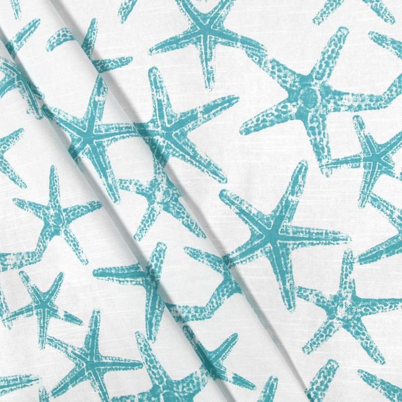 Nautical Fabric By the Yard Coastal Living Home Decor Fabric Medium Weight Upholstery Cotton Sewing Craft Supplies Beach House Decor