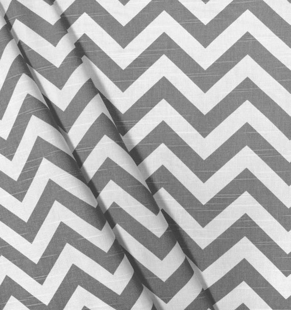 Gray Curtains Window Treatments Grey Drapes Geometric Chevron Etsy