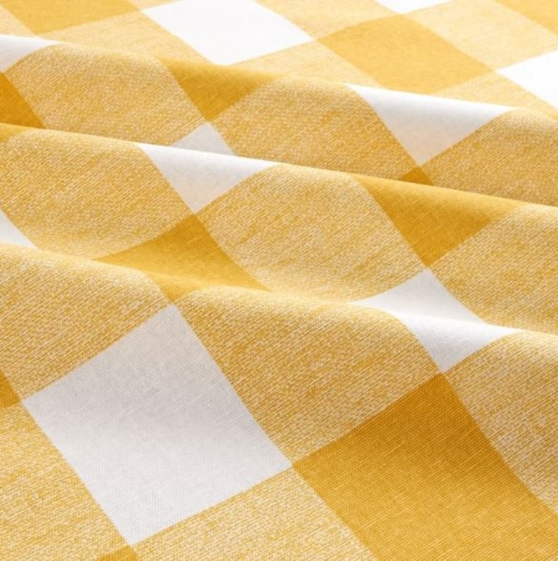 Yellow Plaid Curtain Panels Yellow Buffalo Check Curtains Etsy