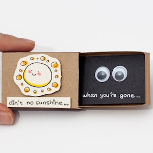 Missing you card/ Thinking of you/ Long Distance Relationship Love Gift/ LDR Gifts/ "Ain't no sunshine when you're gone"/ OT065