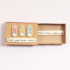 Jolie carte d'amour arc-en-ciel/Carte d'amour/Cadeau d'amour surprise/Cadeau de sensibilisation à l'autisme/Je vois vos vraies couleurs et c'est pourquoi je t'aime
