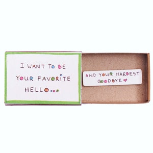 Tarjeta de amor romántico / Regalo único para novio / Regalo lindo para ella / Tarjeta mínima / Te amo Tarjeta / Quiero ser tu Hola favorito / LV055
