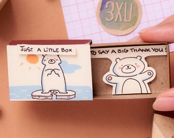 Thank you Card "Just a little box to say a Big Thank You" Matchbox Card / Cute Greeting Card / Gift box / Message box/ OT150